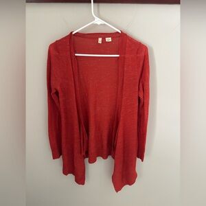 Anthropologie Moth Vibrant Red Open Cardigan Small